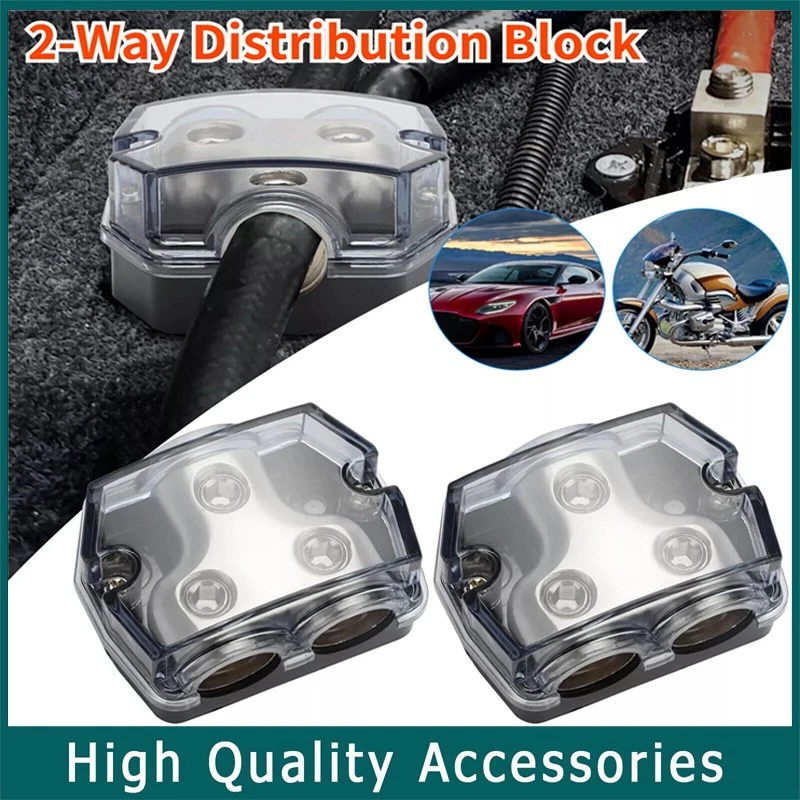 APARTS-5-STAR-SERVICE 2Way Distribution Block 0 Gauge In Out Car Audio Amp Power Ground Distributor 2X