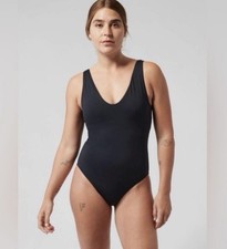 Athleta Seychelles One Piece Swimsuit Black XLT UPF 50 MSRP 98 NWT