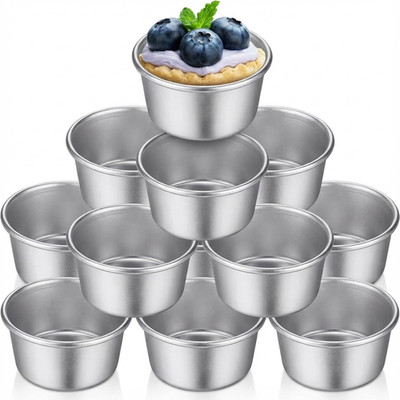 10 Pieces Individual Flan Molds Egg Tart Molds Pudding Cups Mini Chocolate Molte