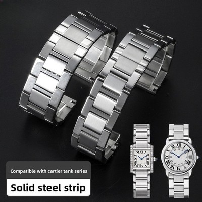For Cartier Quality Solid Stainless Steel Watch Band Strap 16 17.5 20 22 23mm