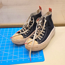 Converse Chuck Taylor All Star High Top Sneakers Black/White Pull Tab US 4