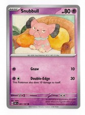 Snubbull 087/197 Obsidian Flames Pokemon Common NM 2023 Scarlet & Violet