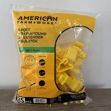 American Farm Reverse T-Post Insulator 1.25-1.33 Electric Fence Yellow 25 New