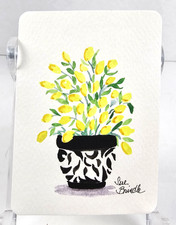 ACEO Original Art - Lemons on the Patio - Watercolor Painting