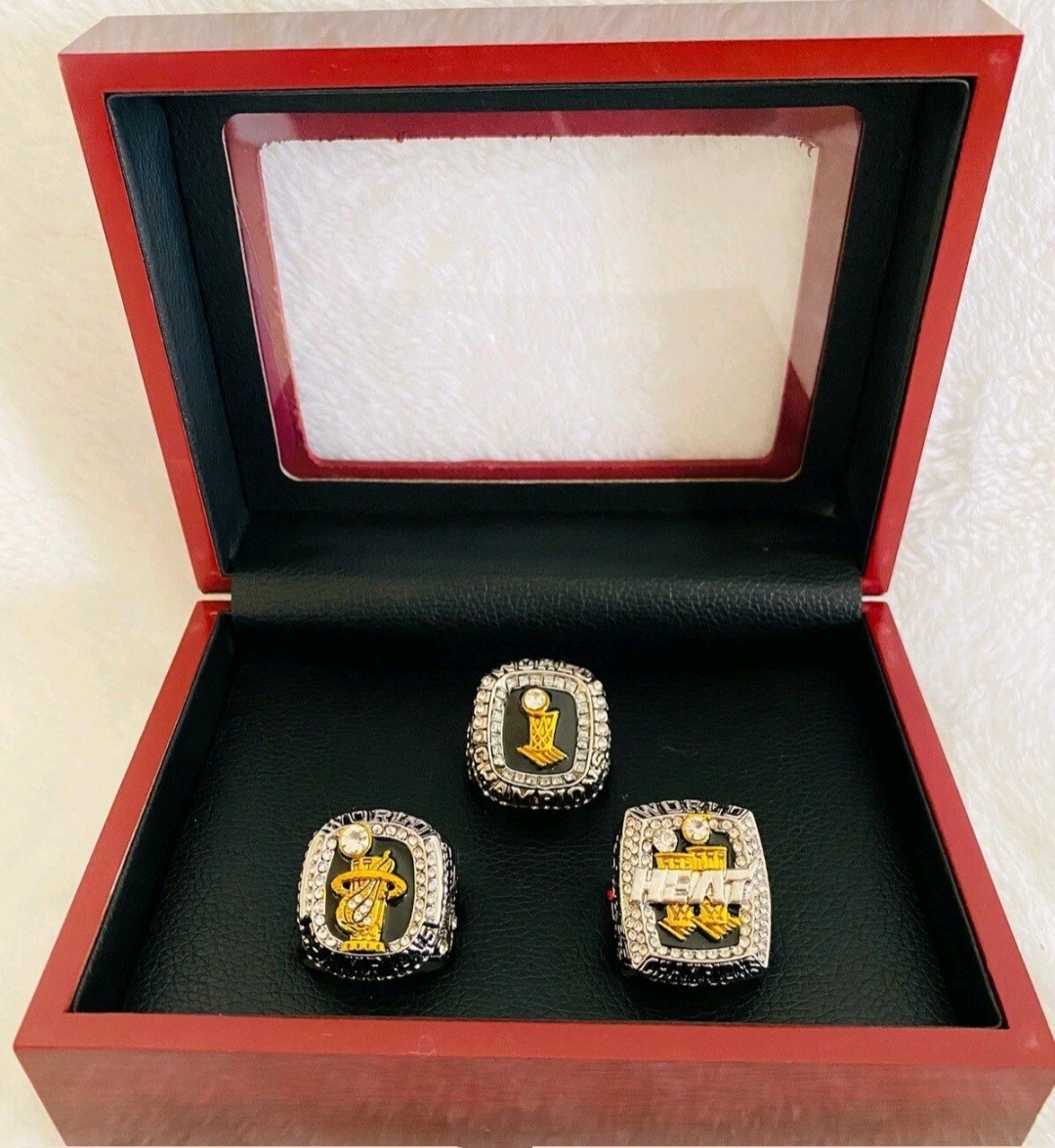 Miami Heat Dwyane Wade NBA Basketball Championship Memorabilia Set W Box