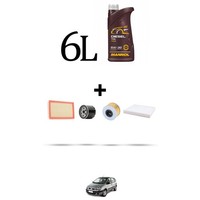 Hoffcar Service Kit 4 Filter Und 6L ÖL FüR Renault Scenic I 1.9 Diesel 47KW