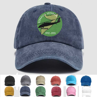 Embroidered Hat Somalia Veteran 1992-1993 Mogadishu - Black Hawk Down Helicopter