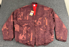 Nike x Naomi Osaka Women's Jacquard Oversized Jacket Size L Burgundy Crush 300