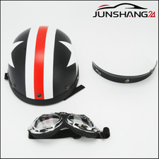Mopedhelm Motorradhelm Mofahelm Rollerhelm Fliegerbrille Sturzhelm+UV-Brille Neu