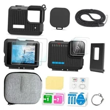 Accessories Kit for GoPro Hero 4K, Includes Protective Storage Case, 2 Sets of