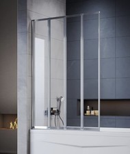Brand new folding door over bathtub bath screen door 4 pannel grey/Chrom shelter