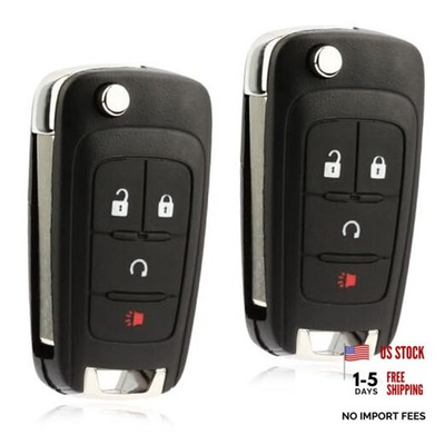 #ad 2X Keyless Entry Remote Start Car Flip Key Fob Control 4 Button Two $26.52