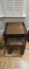 Bentley Design Solid Dark Wood Nest of 2 Coffee Tables - Walnut Finish. 