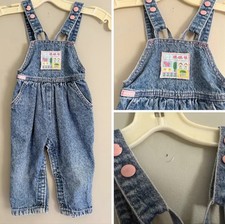 Vintage 90s Lee Denim medium wash overalls. Girls 18 months