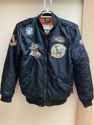 AVIREX L-2B Bomber Flight Jacket, XL, Black, 59cm Width, 68cm AVIREX L-2B Bomber Flight Jacket, XL, Black, 59cm Width, 68cm