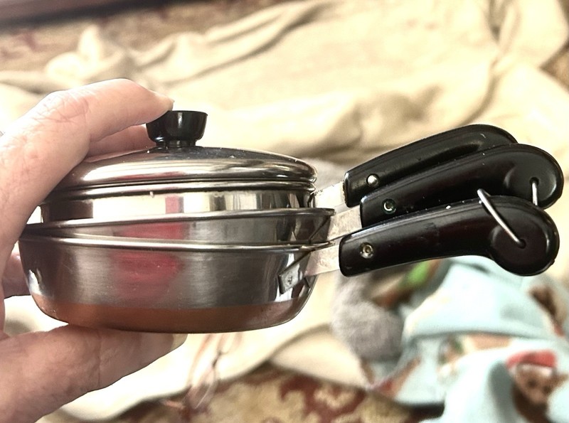 4 Pieces Revere Ware Kids Toy Play Copper Bottom Vintage Cooking Set