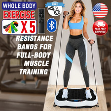 Full-Body Vibration Platform Vibration Plate Exercise Machine w/ 5 Belts 2 Bands