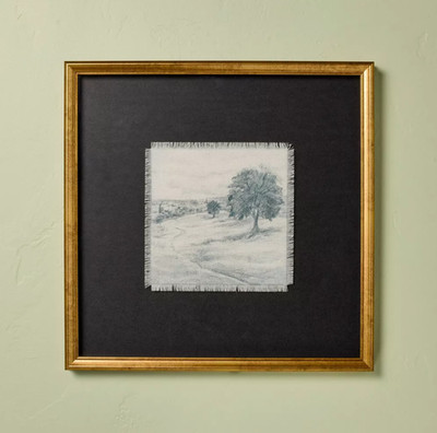 18''x18'' Square Matte Black Landscape Framed Wall Art - Hearth & Hand w/ Magnolia
