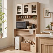 71" Large Kitchen Pantry Cabinet with Drawers and Power Outlet Tall Kitchen