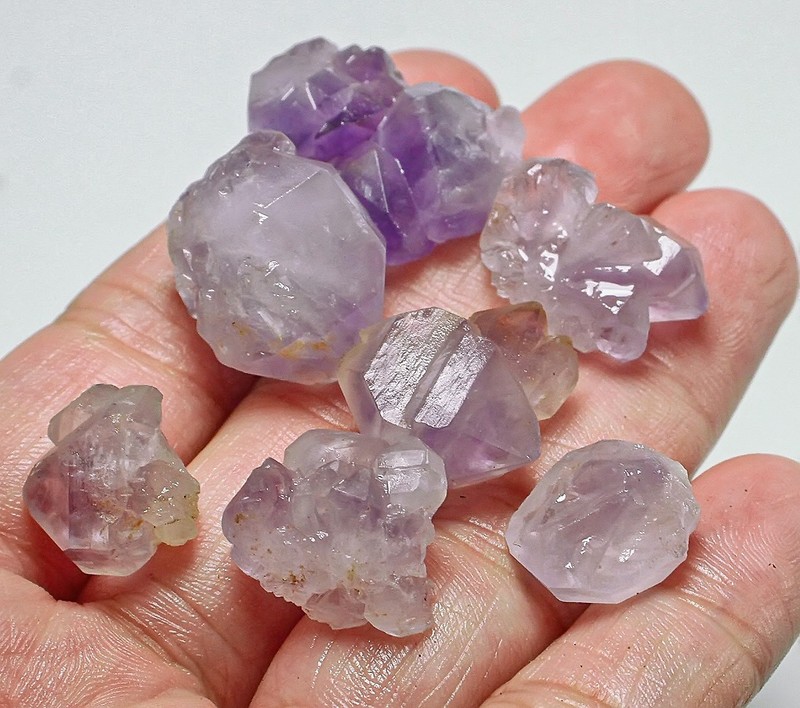 105Ct Purple Amethyst Flower Crystal Cluster Facet Rough Specimen YAF852