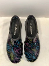 Sloggers Garden Shoes Blue Floral Print Women's Size 10 Blue Rubber Clogs
