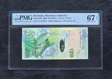 Bermuda 20 Dollars 2009 P60b Grade 67 EPQ/PPQ