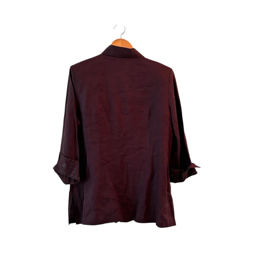 Conjunto de pantalón Nikki Valentine para mujer irlandés de lino con botones talla 14 Lagenlook Foto 3 de 4