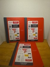 Lot Of 3 Mead Five Star Composition Notebook College Ruled 100 Sheets Each Red