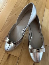 TRINA TURK Ballet Bow Flats Women’s Size 7M Bronze Silver Silverado