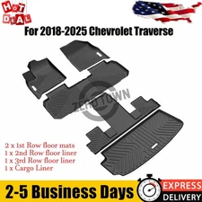 3D Floor Mats & Cargo Liner Carpet for 2018-2025 Chevrolet Traverse All Weather