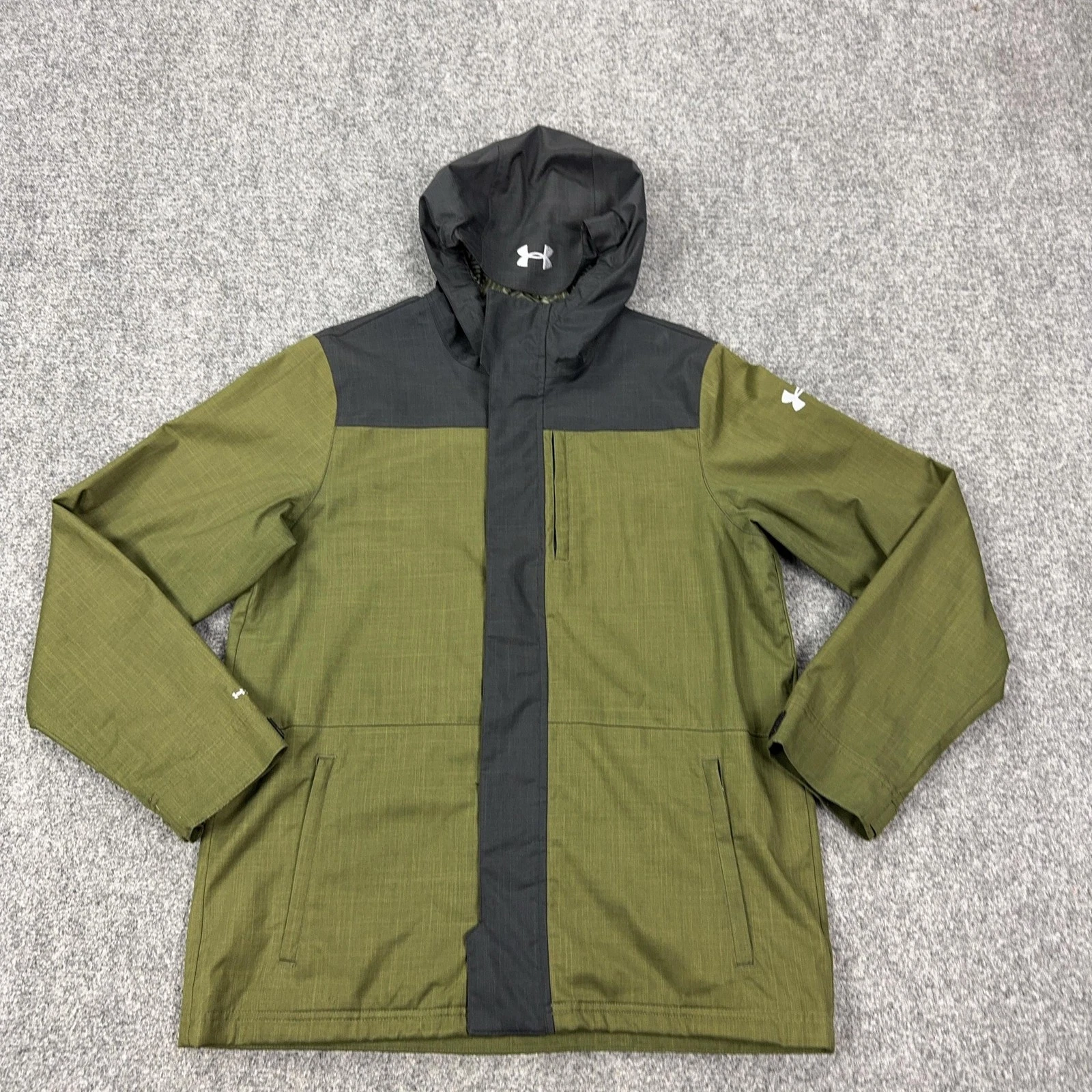 Under Armour Jacket Youth XL 18/20 Green Black ColdGear Infrared Hooded Ski
