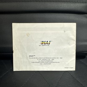 JOUST -- NES Nintendo Original Authentic Classic Arcade Game with booklet