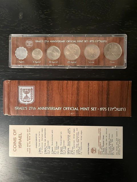 5 x Israel's 27th Anniversary Official Mint Set 1975