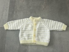 Baby, White & Yellow Cardigan, Soft Stripe, Button-Up, Excellent Condition