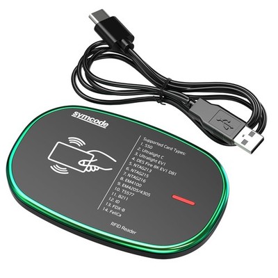 Symcode RFID Reader Writer 125KHz/13.56Mhz Dual Frequency Reads ID IC Black