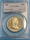 1963 Franklin Half Dollar PCGS PR66 Old Holder — photo 1