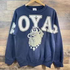 Vintage 90's Georgetown Hoyas Aop Shadow Spellout Crewneck Sweatshirt Large