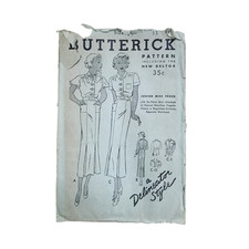VTG 1930s Dress Sewing Pattern ORIGINAL Butterick 5782 Junior Miss Frock UNCUT