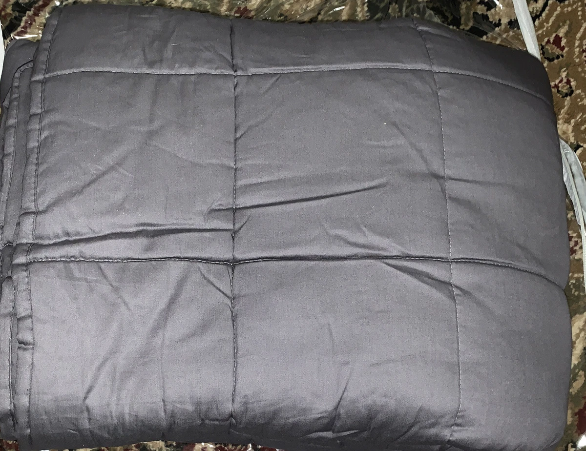 NEX 100 Natural Cotton Luxury Weighted Blanket Queen 20 lbs Charcoal Grey