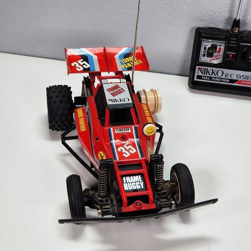 Nikko 1/16 Turbo Panther Frame Buggy 1986 Remote Control For parts, Missing Tire - Picture 3 of 14