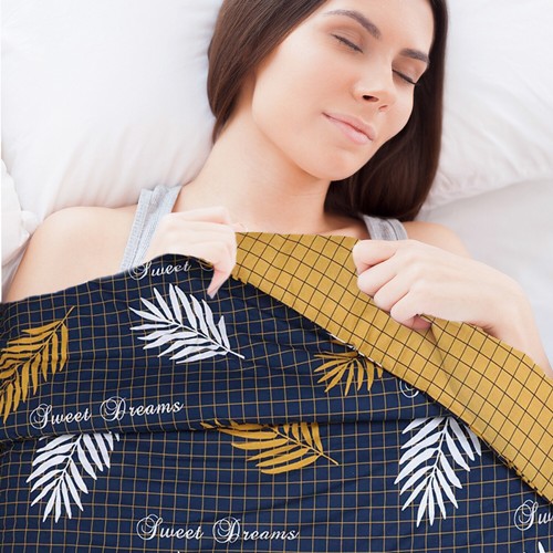 100% Cotton Reversible Duvet Cover Set with Pillowcase Single Double King Sizes - Picture 83 of 146