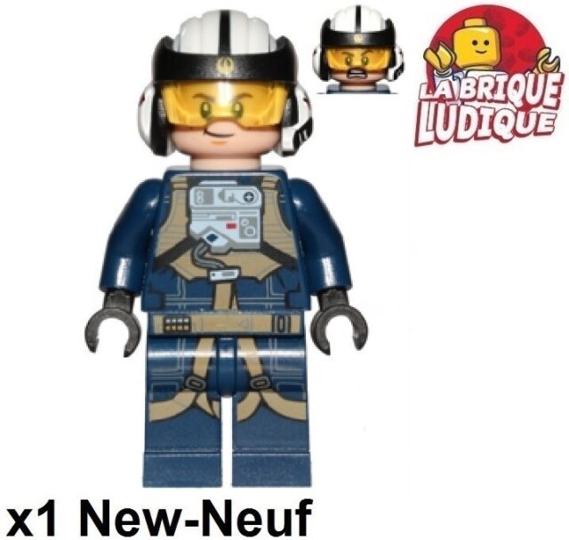 Lego Figurine Minifig Star Wars Rebel Pilot U-wing dark blue casque sw0800 NEUF