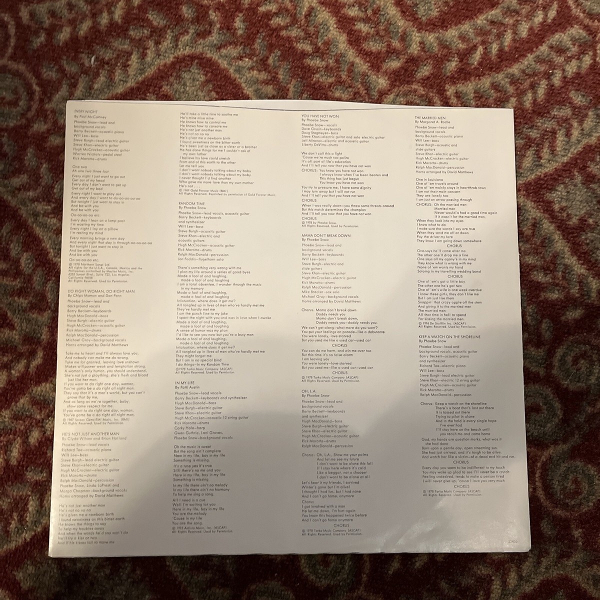 Ω洗浄LP♩　Phoebe  ／ Against The Grain　Ω Phoebe Snow – Against The Grain – Vinyl (LP, Album, Stereo