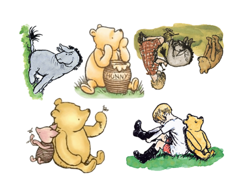 WINNIE THE POOH VINYL STICKERS DECALS SET OF 5 - Picture 1 of 6