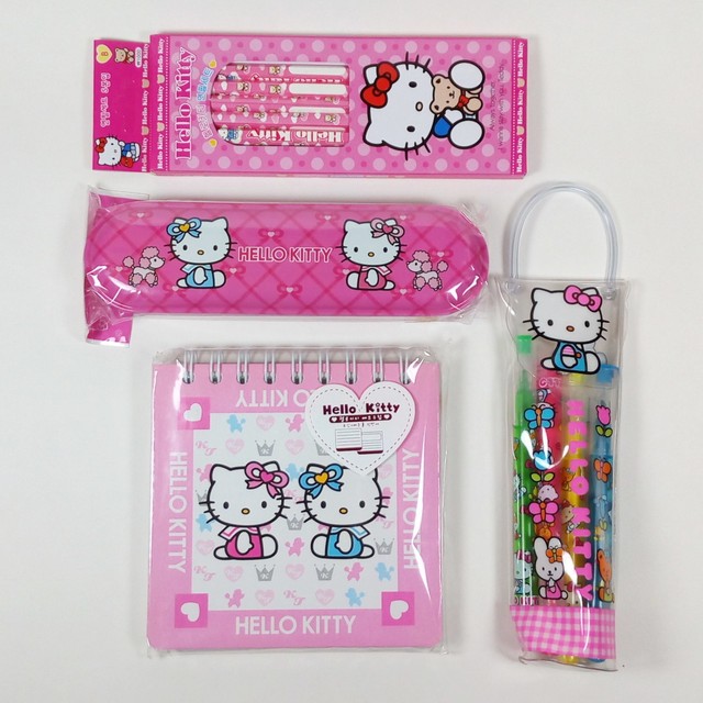 Sanrio Hello Kitty Stationery Set 1 Pencil Case Highlighter Memo