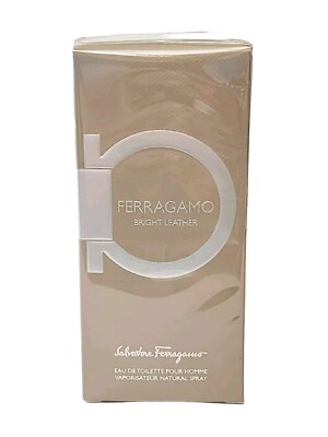 Salvatore Ferragamo Bright Leather Men 3.4 oz 100 ml Eau De Toilette Spray New