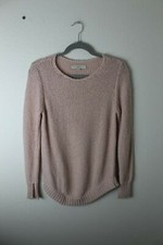 LOFT Knit Crew Neck Sweater In A Soft Blush Pink Color Size Small S
