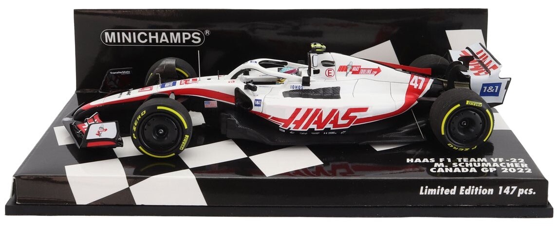 Minichamps Haas F1 Team VF-22 #47 Canadian GP 2022 - Mick Schumacher  1/43 Scale