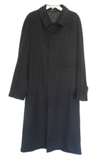 Tallia Uomo Loro Piana Men's Storm System Wool Overcoat Black ITALY 44R