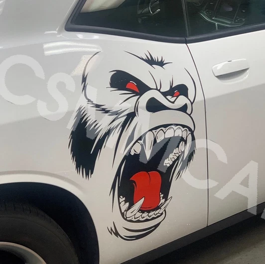 Sticker Decal Horror Ape Totem Graphics Vinyl Decoration For Car Right Side Body Foto 3 de 4